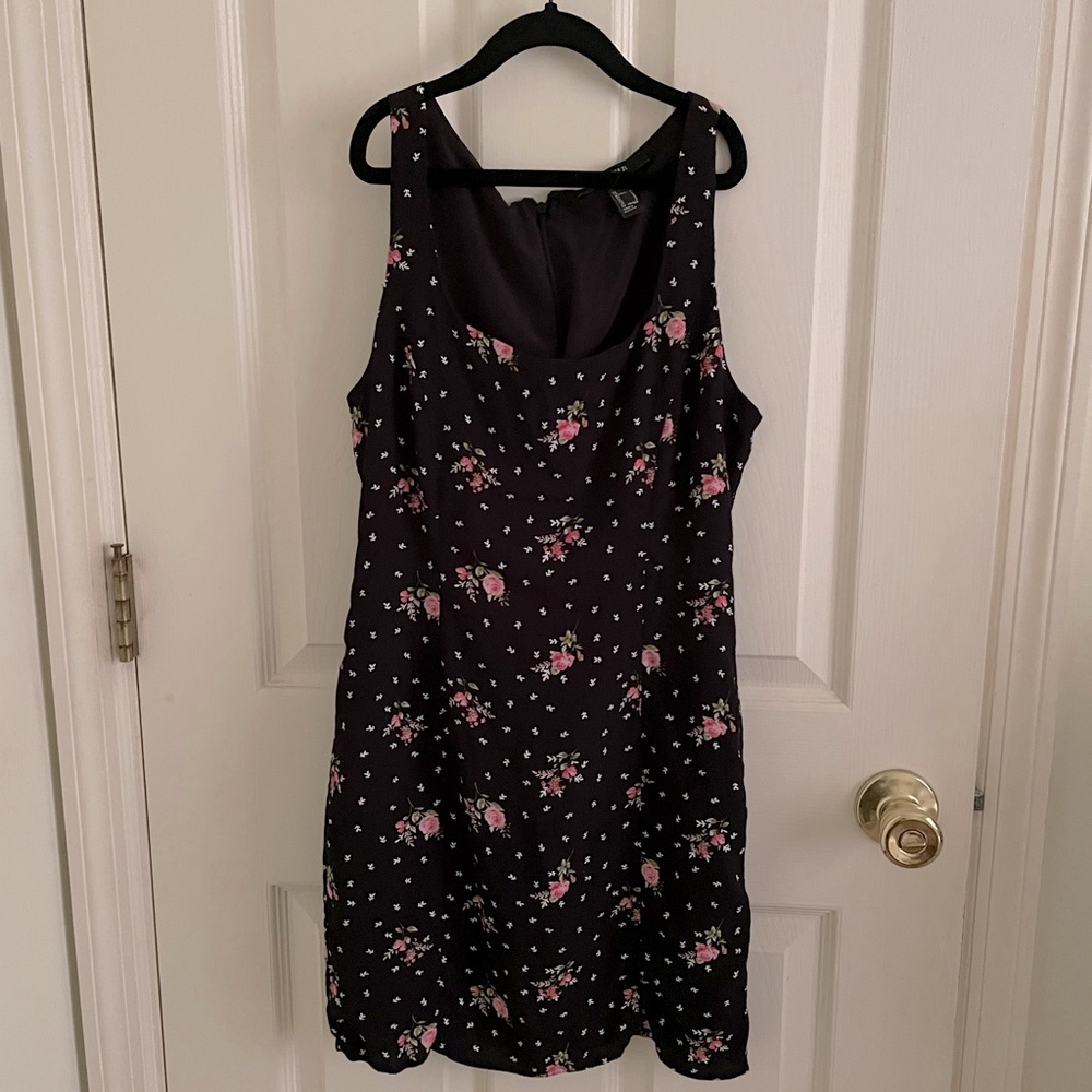 Black Floral Print Forever 21 Dress Small